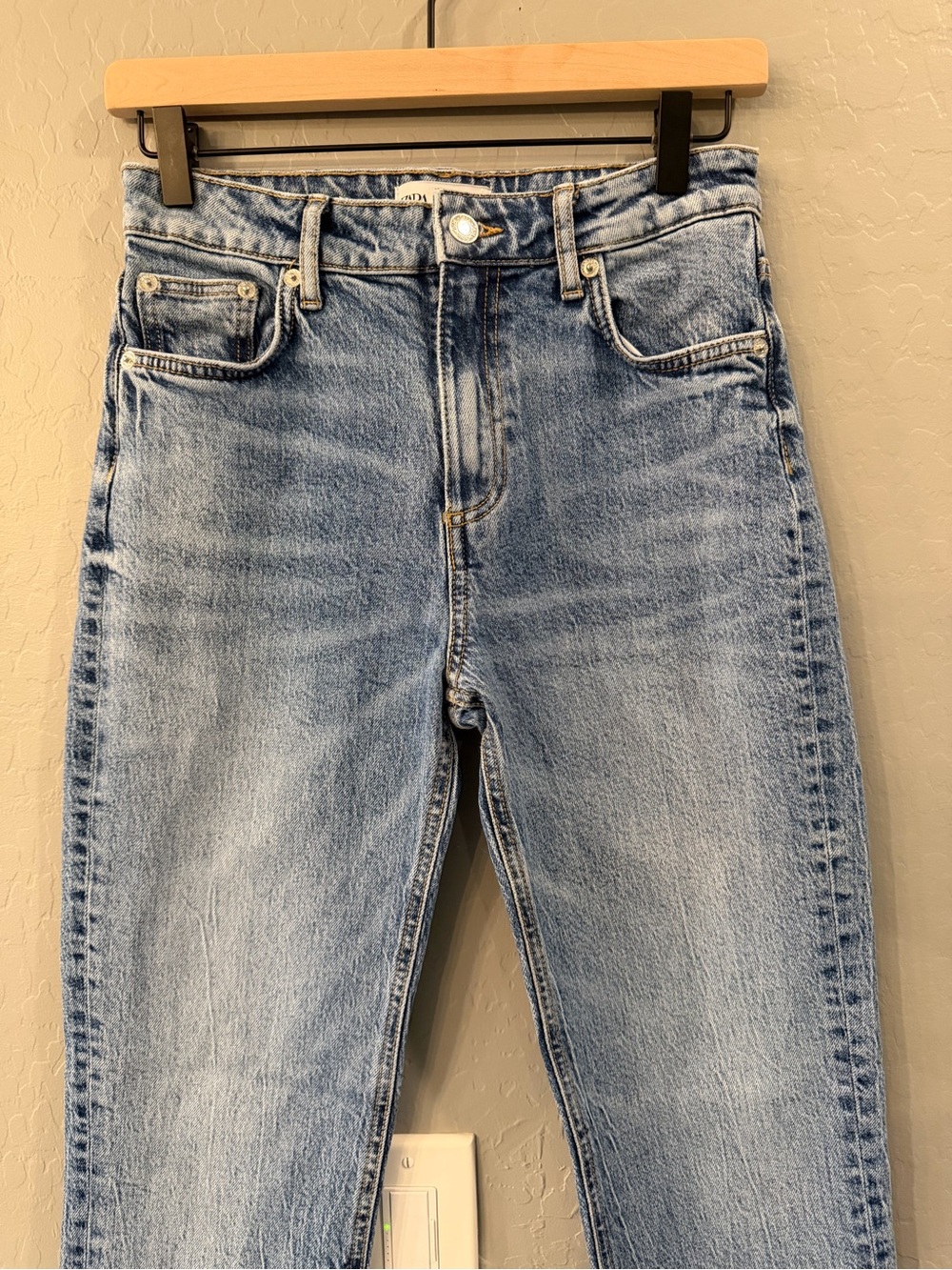 Zara Light Blue Slim Straight Jeans